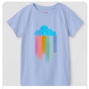 Girls Cat & Jack Sequin Cloud/Rainbow T-Shirt, Size 7/8